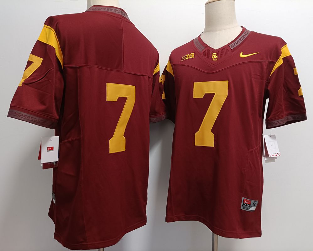 Men USC Trojans #7 No Name Red Nike 2025 NCAA Jersey